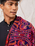 Men's Black Viscose Kurta, Patiala And Dupatta Set.